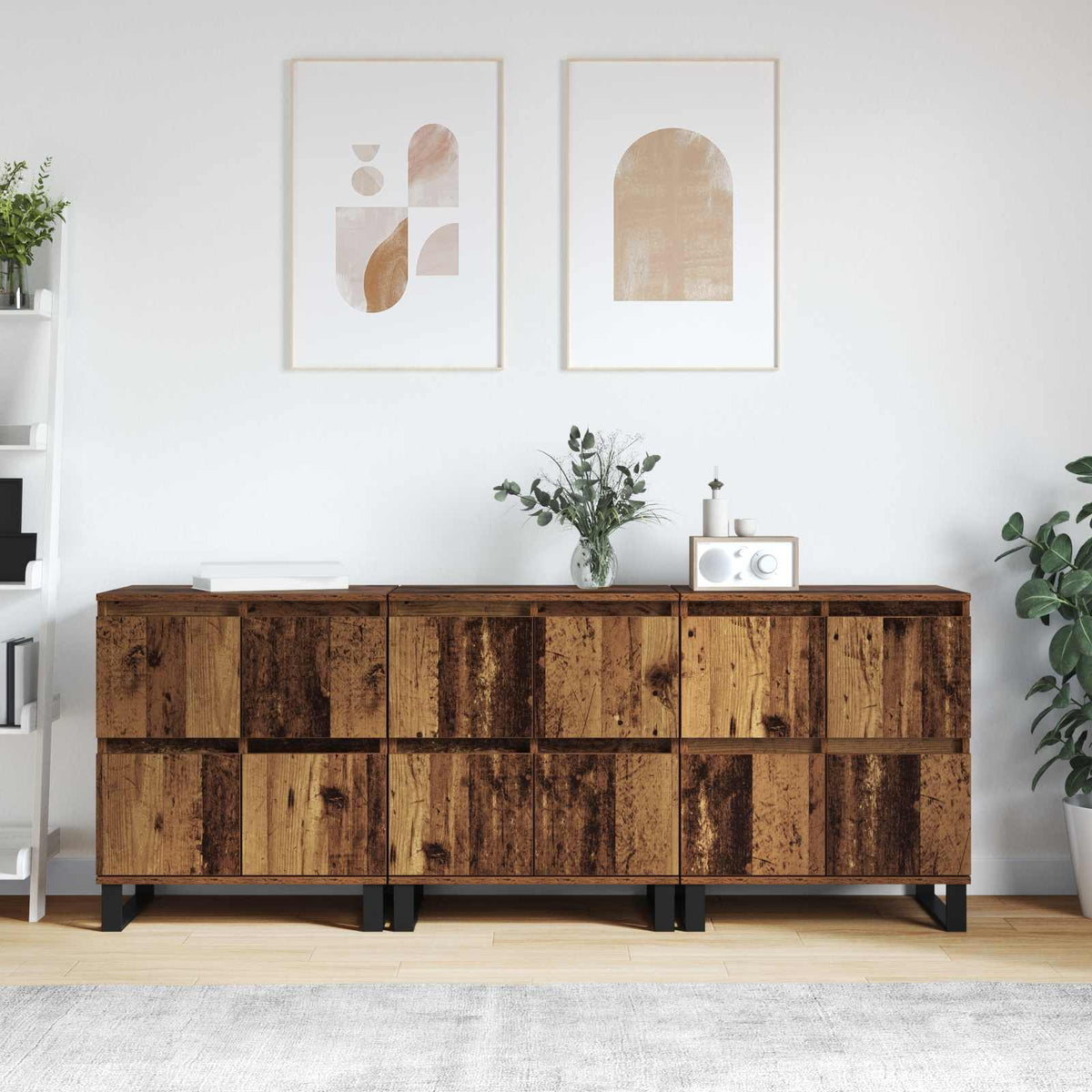 Dressoir 3 pcs Oudhout 60 x 35 x 70 cm is nu te koop bij PeponiXL, paradijselijk wonen!