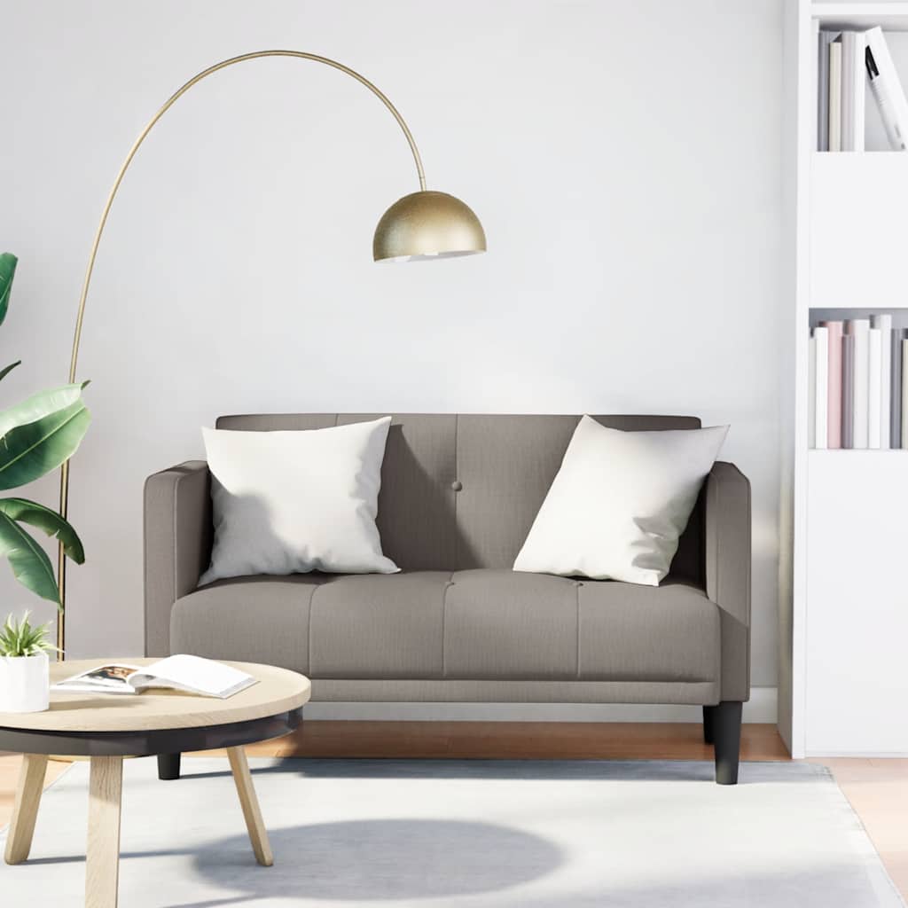 Loveseat Bank Taupe 111 cm Stof is nu te koop bij PeponiXL, paradijselijk wonen!