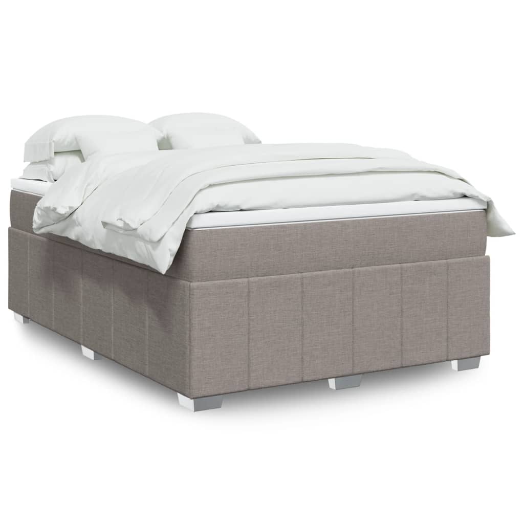 Boxspring met matras stof taupe 140x190 cm is nu te koop bij PeponiXL, paradijselijk wonen!