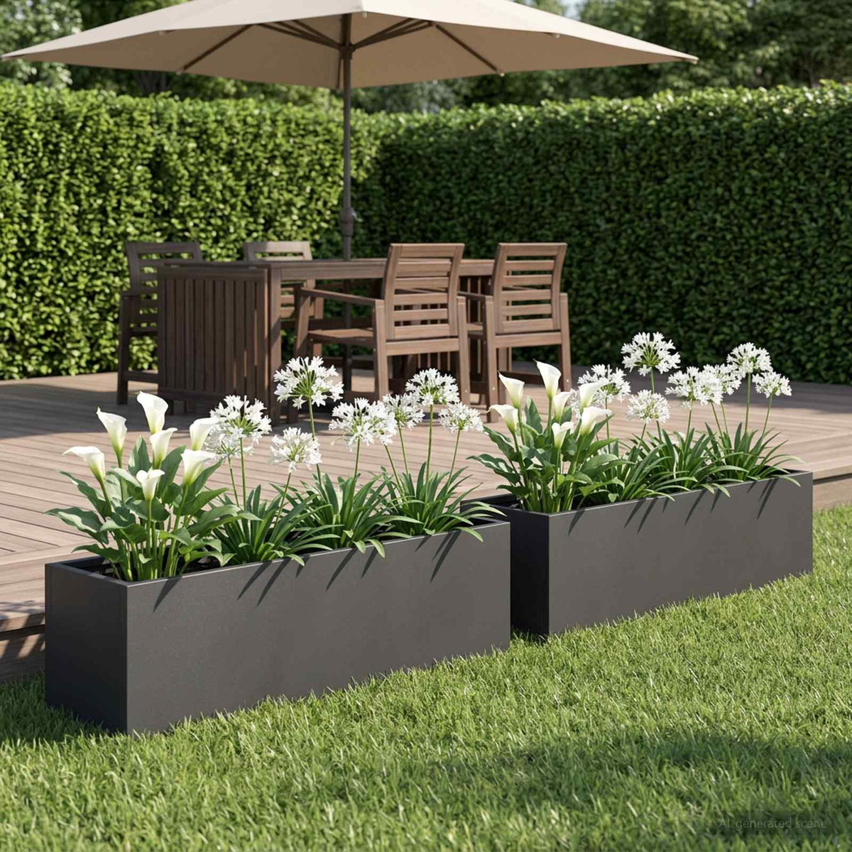 Plantenbak 2 st Zwart 100 x 20 x 20 cm Koudgewalst staal is nu te koop bij PeponiXL, paradijselijk wonen!