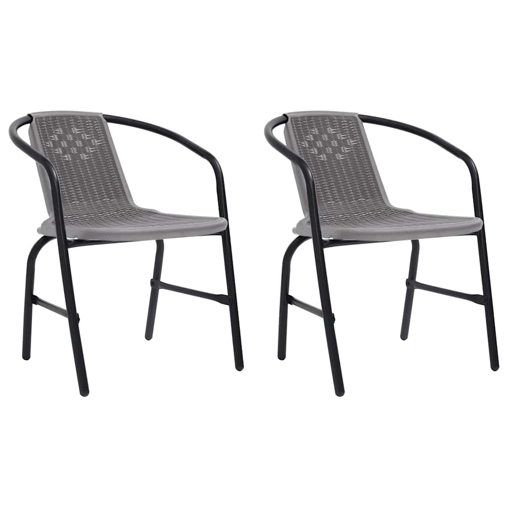 Tuinstoelen 2 st 110 kg kunststof rattan en staal is nu te koop bij PeponiXL, paradijselijk wonen!