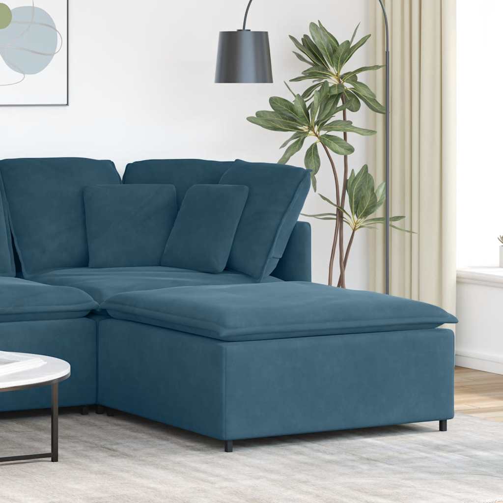 Modulaire bank voetenbank module blauw 100x100x48 cm is nu te koop bij PeponiXL, paradijselijk wonen!