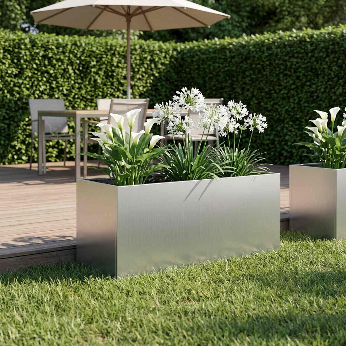Plantenbak zilver 80 x 40 x 40 cm Gegalvaniseerd staal is nu te koop bij PeponiXL, paradijselijk wonen!