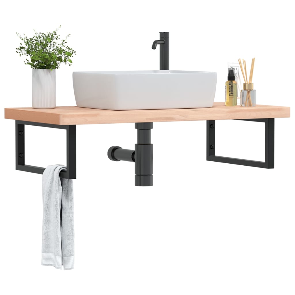 Badkamer wandschap staal en massief beukenhout is nu te koop bij PeponiXL, paradijselijk wonen!
