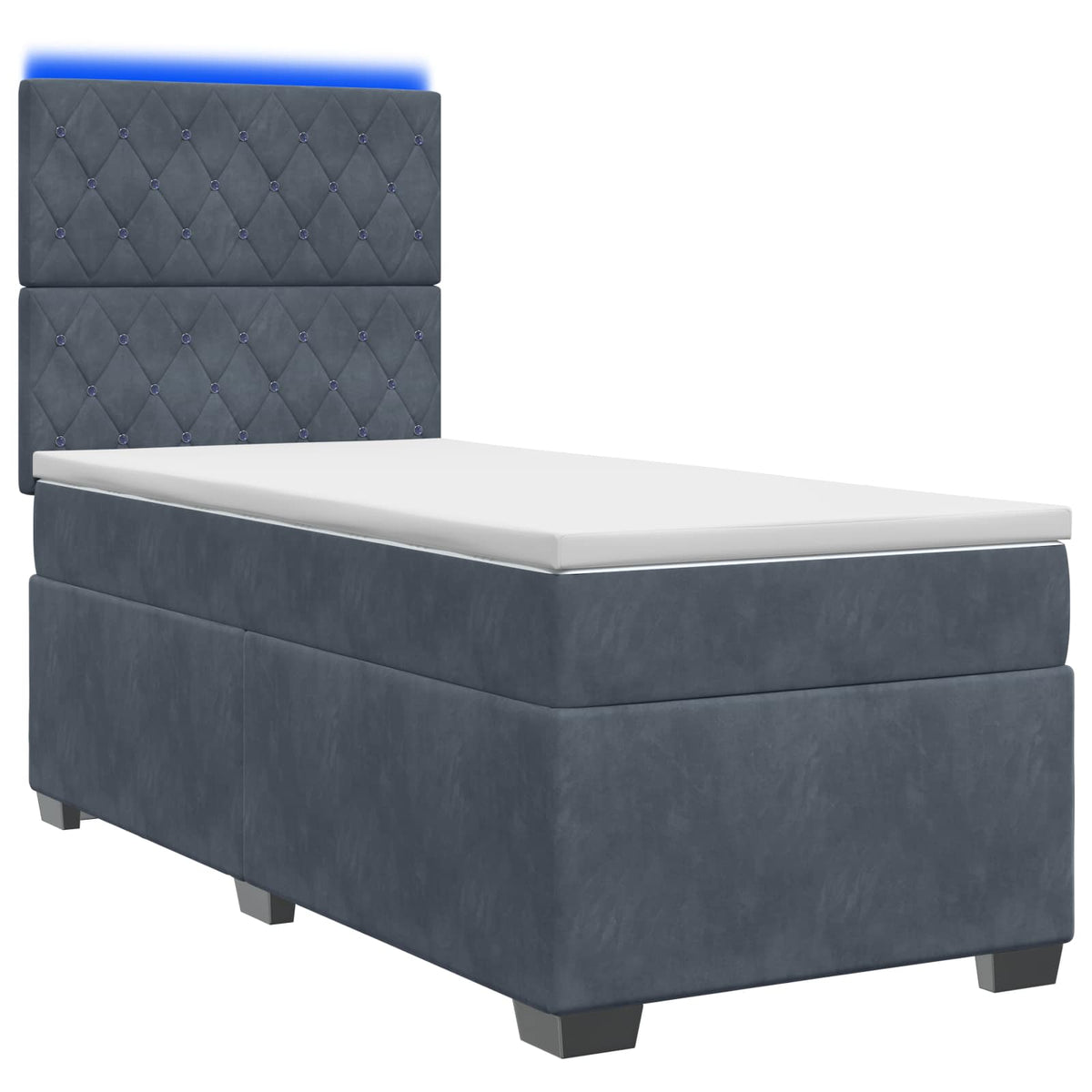 Boxspringbed met matras Donkergrijs 90 x 200 cm Fluweel is nu te koop bij PeponiXL, paradijselijk wonen!