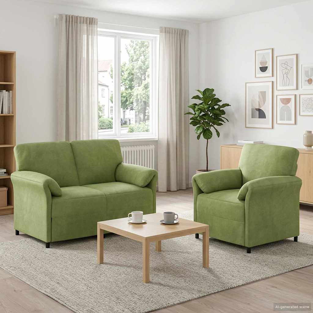 Bankstel 2 st Lichtgroen Fluweel is nu te koop bij PeponiXL, paradijselijk wonen!