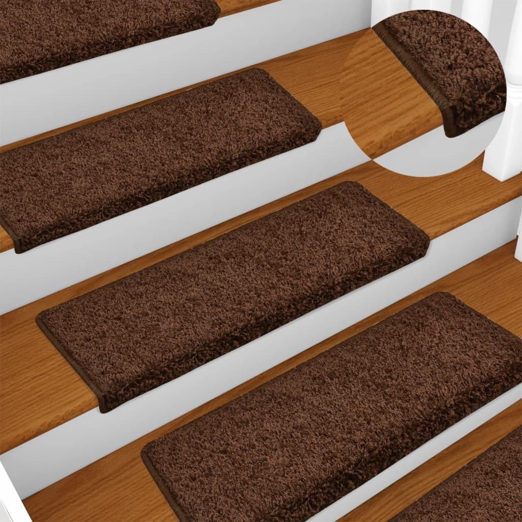 Trapmatten 15 st 65x21x4 cm Bruin Rechthoekige Rand is nu te koop bij PeponiXL, paradijselijk wonen!