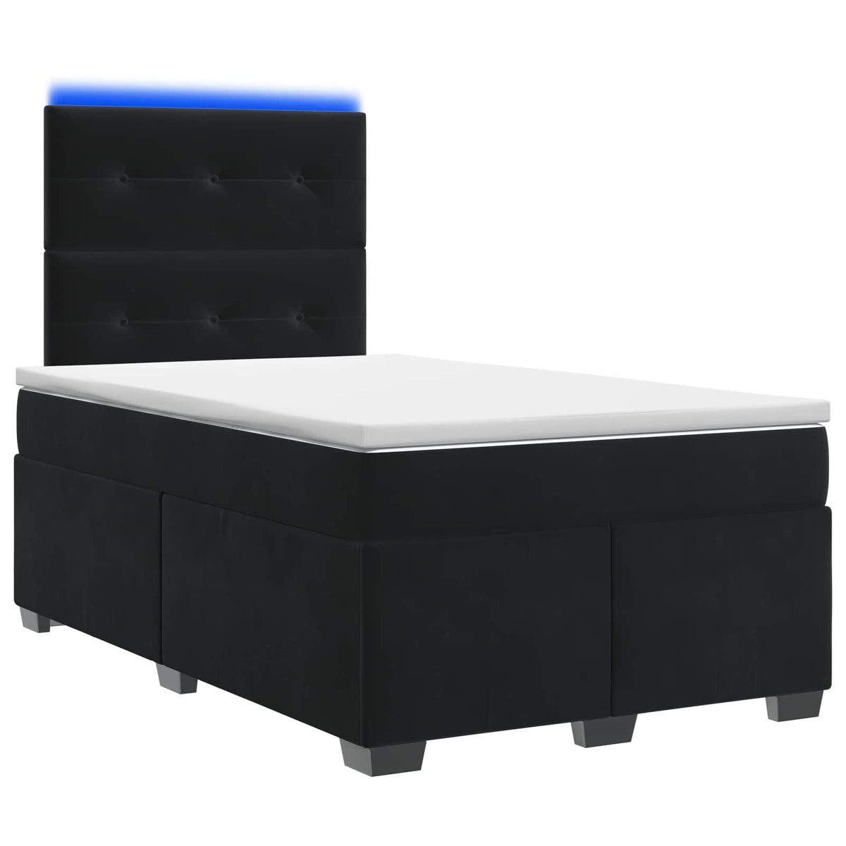 Boxspringbed met matras Zwart 120 x 200 cm Fluweel is nu te koop bij PeponiXL, paradijselijk wonen!