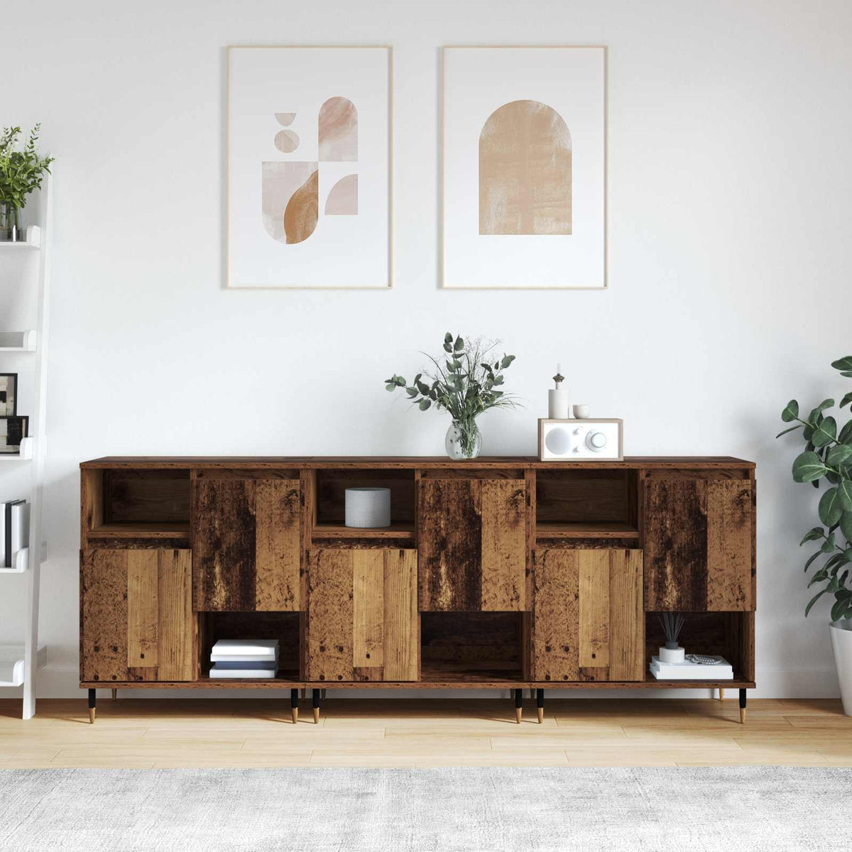 Dressoirs 3 pcs Oudhout is nu te koop bij PeponiXL, paradijselijk wonen!
