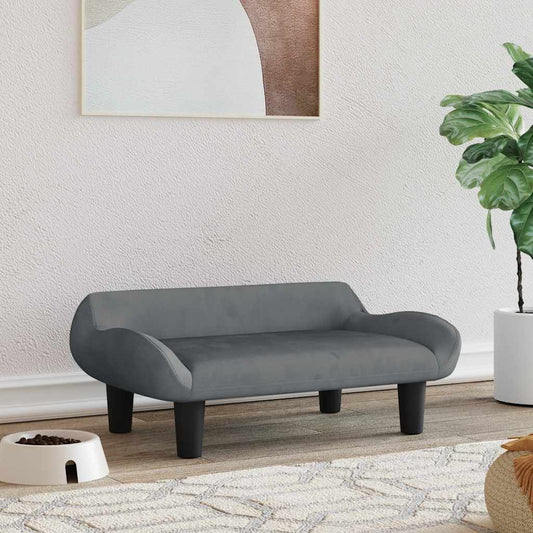 Hondenmand 70x40x24 cm fluweel donkergrijs is nu te koop bij PeponiXL, paradijselijk wonen!