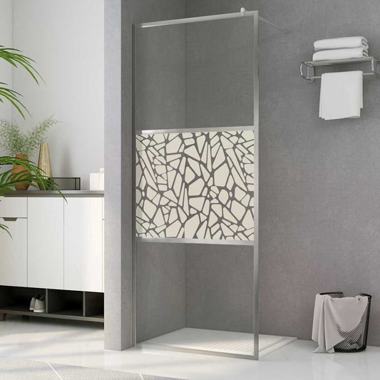 Inloopdouchewand met stenenmotief 100x195 cm ESG-glas is nu te koop bij PeponiXL, paradijselijk wonen!