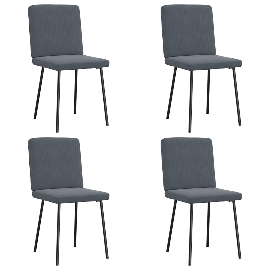 Eetkamerstoelen 4 st fluweel donkergrijs is nu te koop bij PeponiXL, paradijselijk wonen!