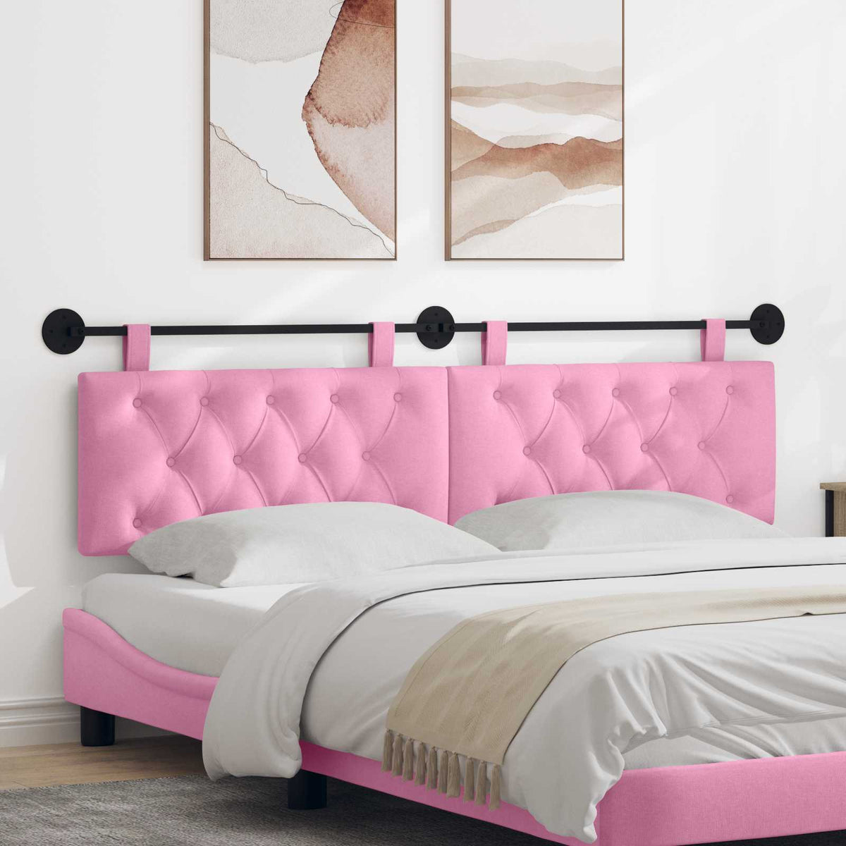 Hangend hoofdbord Roze Stof is nu te koop bij PeponiXL, paradijselijk wonen!