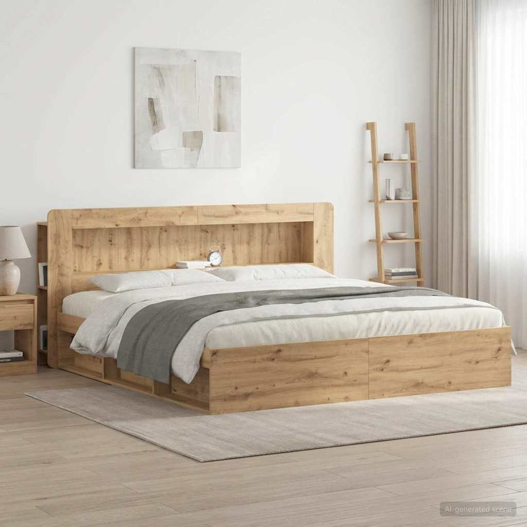 Hoofdbordkast met opslag Artisanaal eiken Geconstrueerd hout is nu te koop bij PeponiXL, paradijselijk wonen!