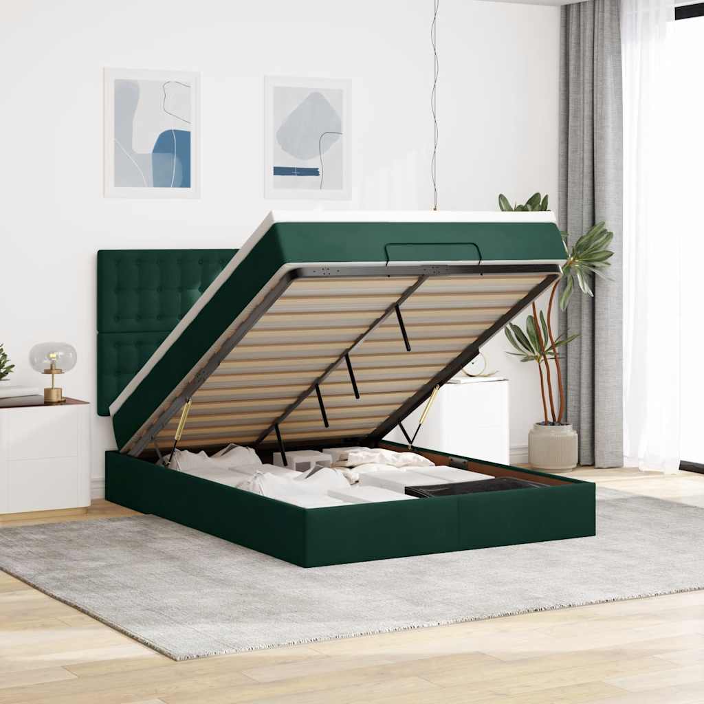 Ottoman bed met matrassen en LED's 140x200cm fluweel is nu te koop bij PeponiXL, paradijselijk wonen!