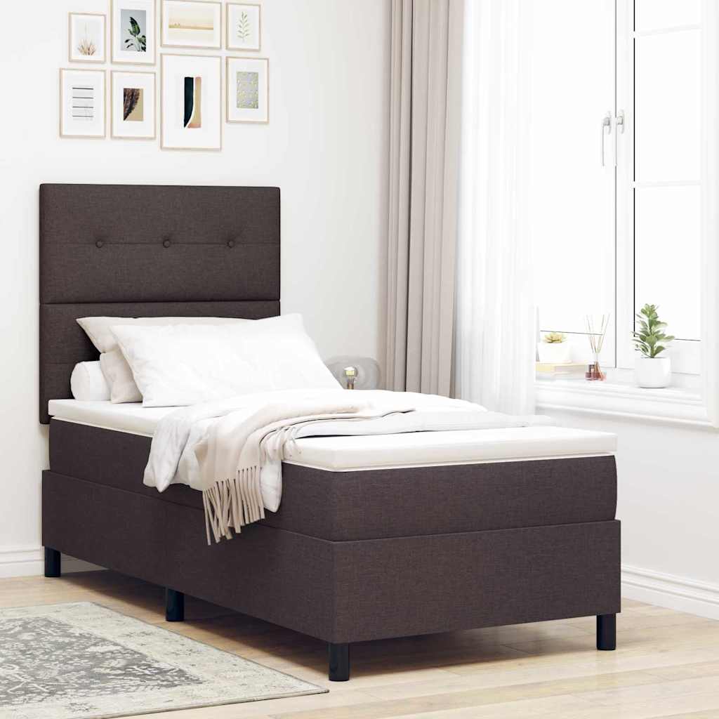 Boxspringbed met matras Donkerbruin 80 x 200 cm Stof is nu te koop bij PeponiXL, paradijselijk wonen!