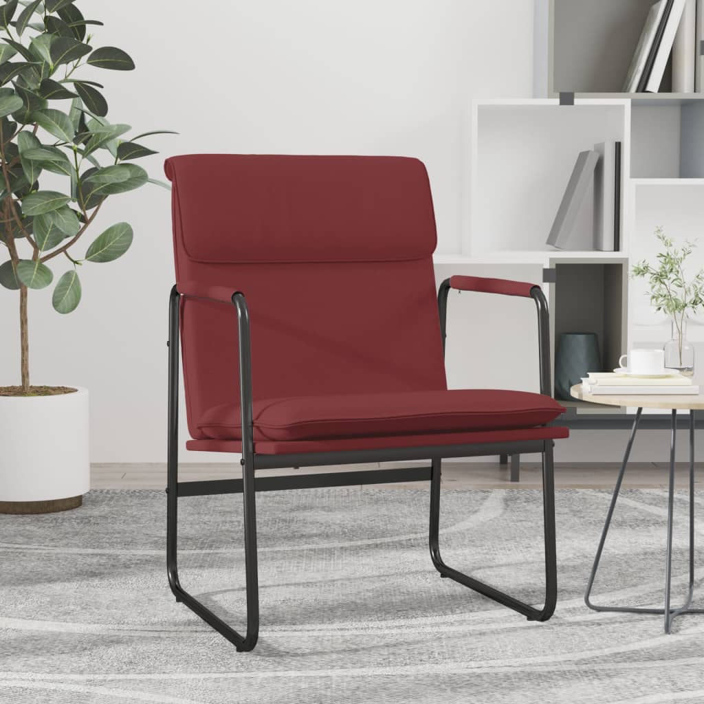 Loungestoel 55x64x80 cm kunstleer wijnrood is nu te koop bij PeponiXL, paradijselijk wonen!