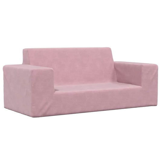 Kinderbank 2-zits zacht pluche roze is nu te koop bij PeponiXL, paradijselijk wonen!