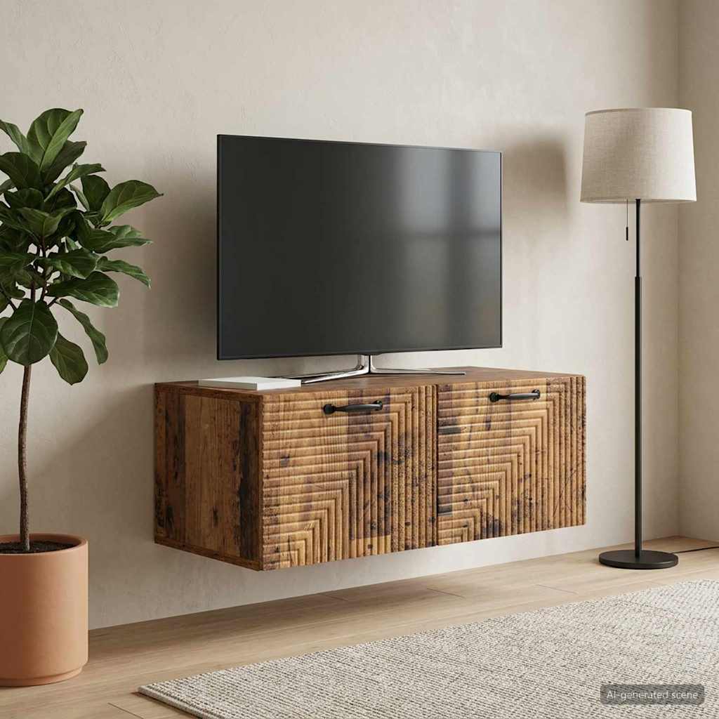 Wandbeugel TV-kast Oud hout 78,5 x 41 x 30 cm Bewerkt hout is nu te koop bij PeponiXL, paradijselijk wonen!