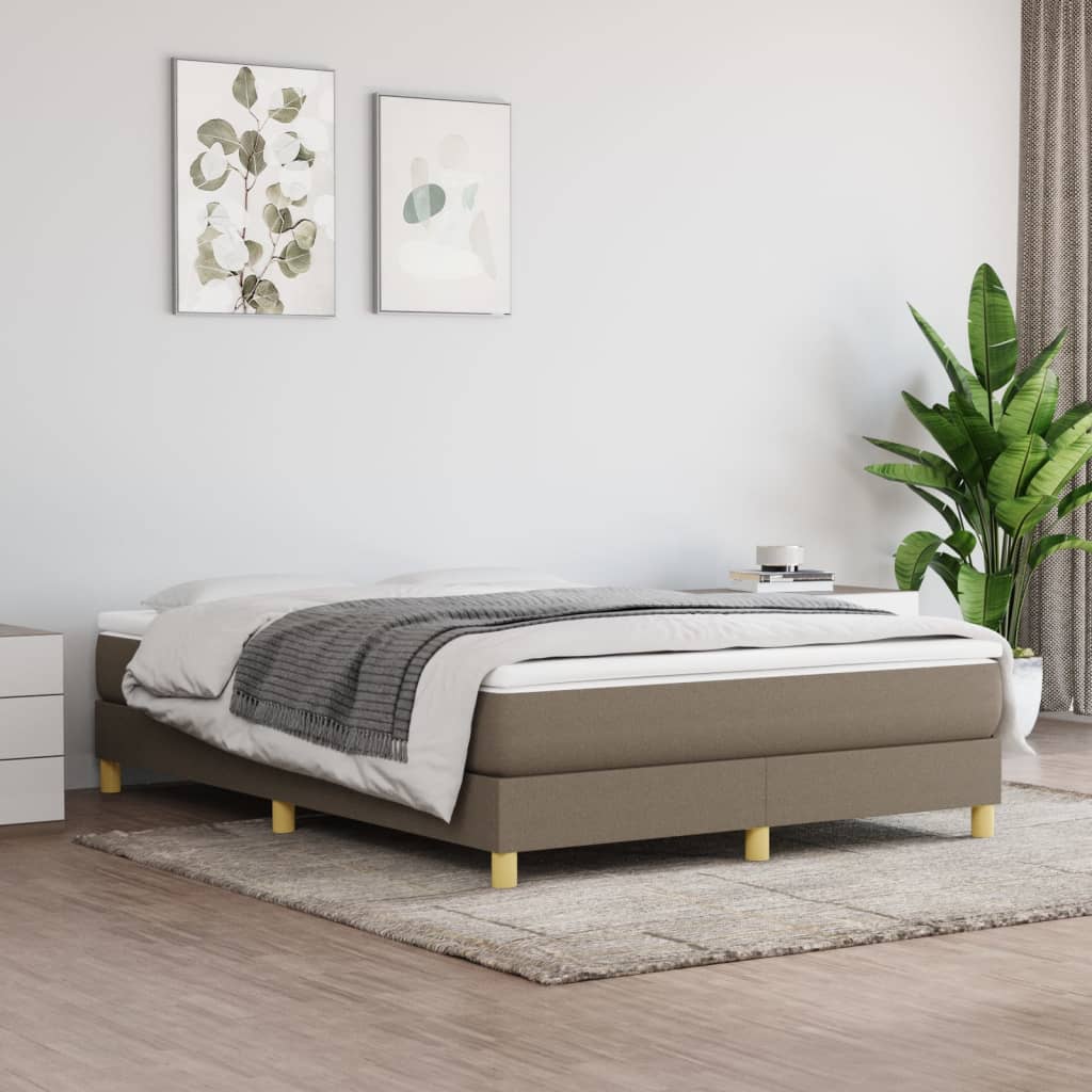 Boxspring met matras stof taupe 140x200 cm is nu te koop bij PeponiXL, paradijselijk wonen!