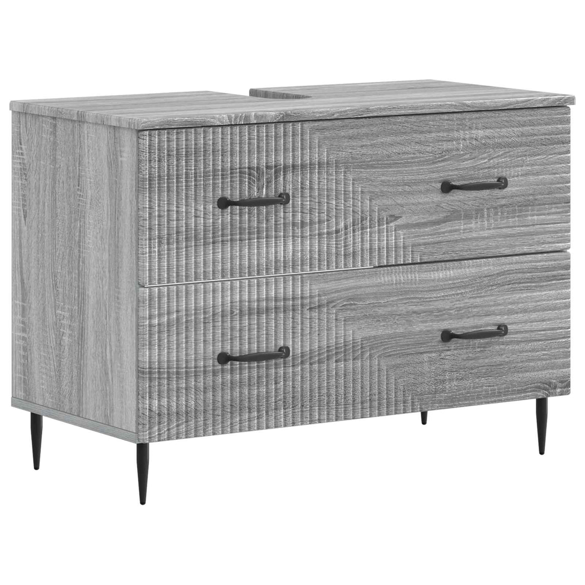Badkamer wastafelkast HAARLEM Grijs Sonoma 82 x 41 x 58,5 cm is nu te koop bij PeponiXL, paradijselijk wonen!