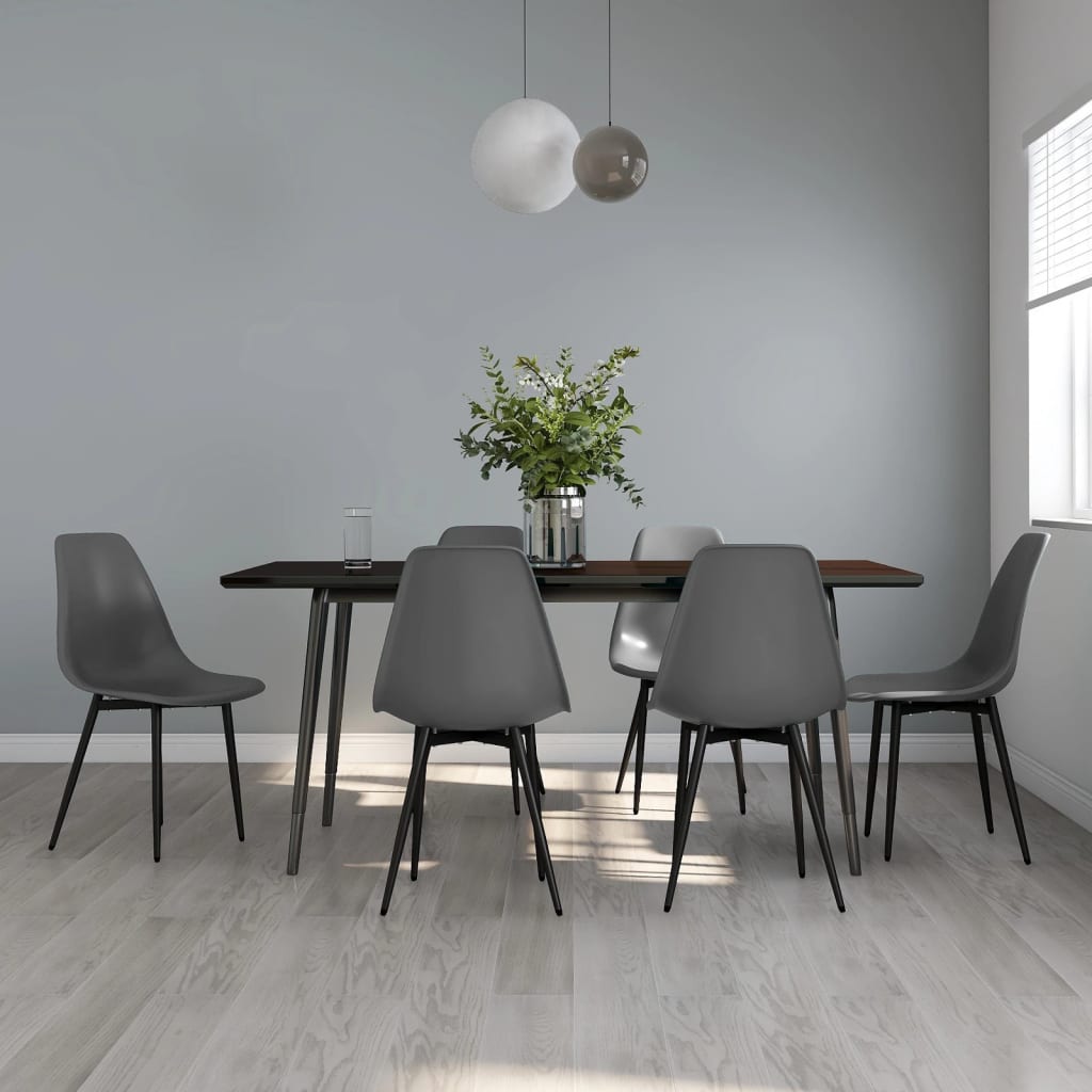 Eetkamerstoelen 6 st PP grijs is nu te koop bij PeponiXL, paradijselijk wonen!