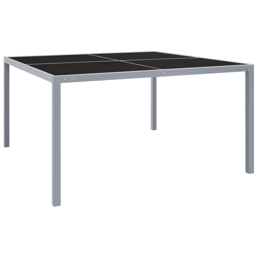 Tuintafel 130x130x72 cm staal en glas grijs is nu te koop bij PeponiXL, paradijselijk wonen!