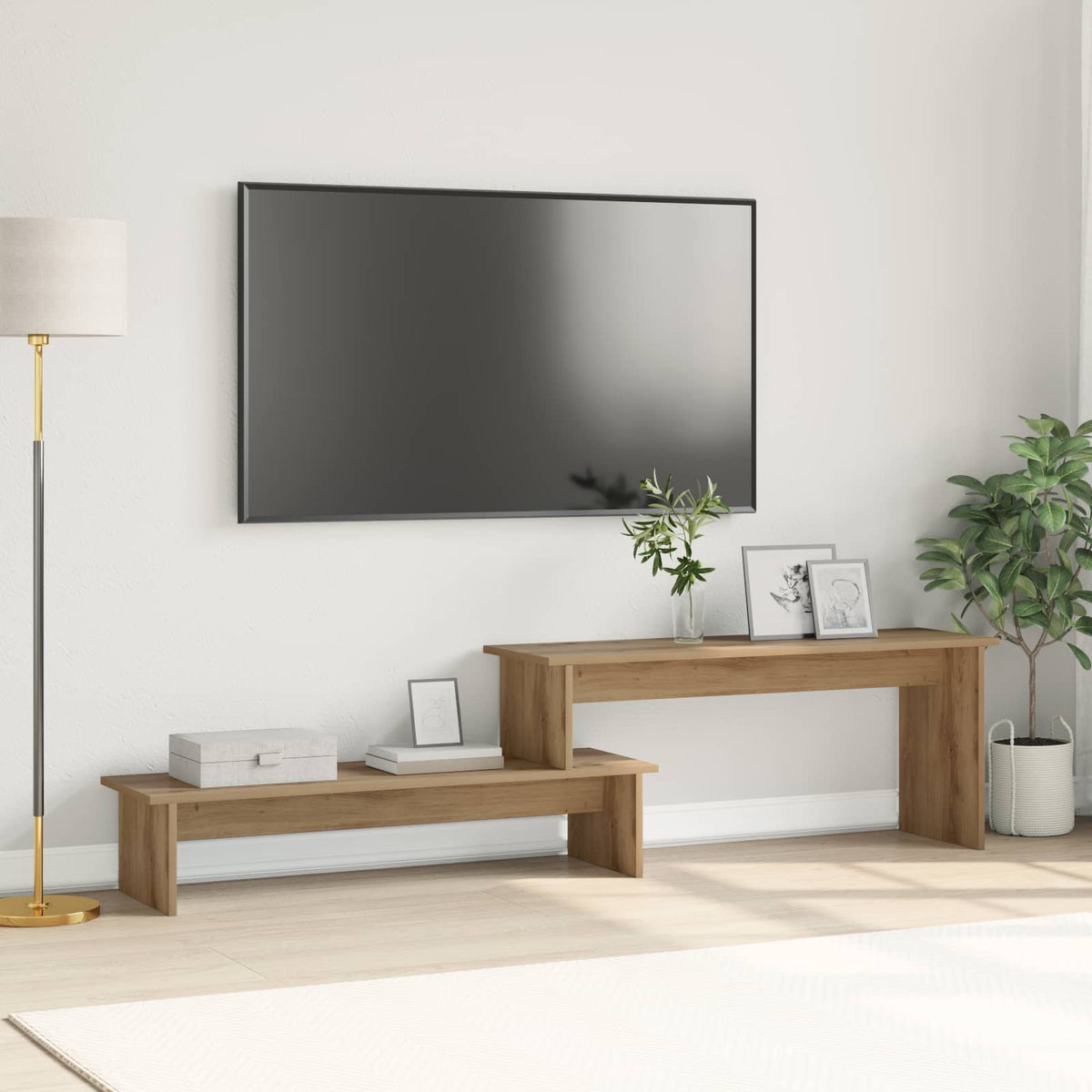 Tv-meubelset 180,5 x 30 x 43 cm Artisan Eiken Bewerkt hout is nu te koop bij PeponiXL, paradijselijk wonen!