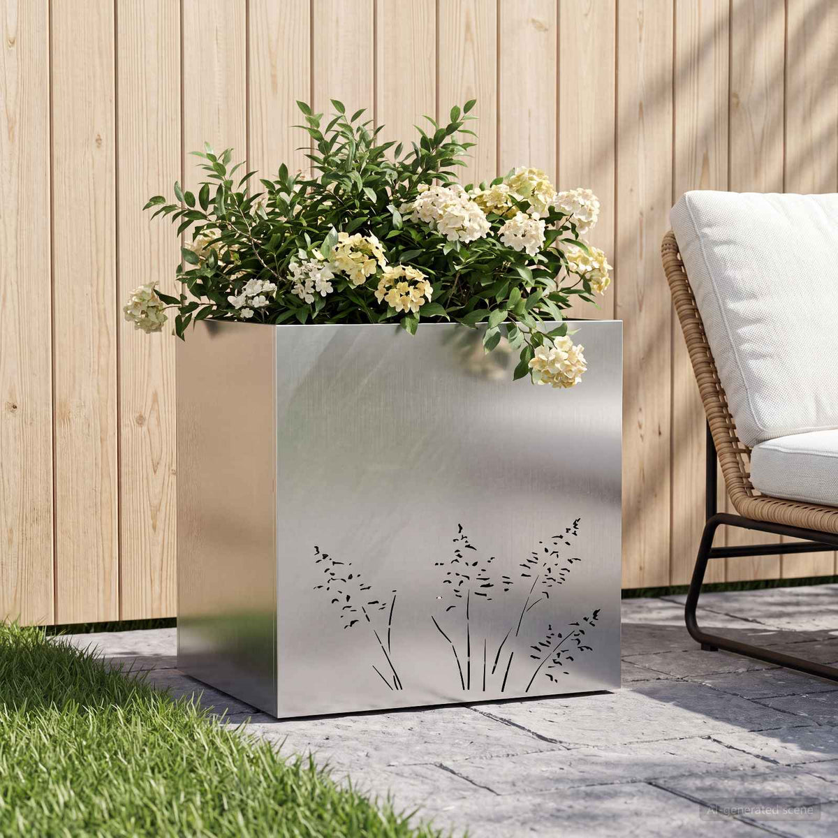 Plantenbak zilver 50 x 30 x 49 cm Roestvrij staal is nu te koop bij PeponiXL, paradijselijk wonen!