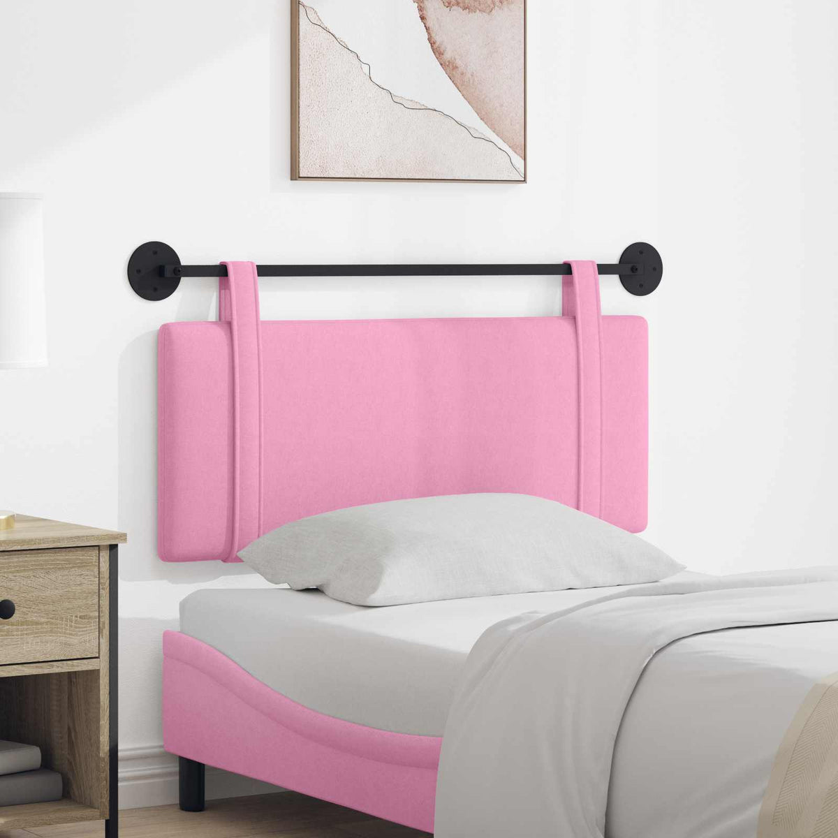 Hangend hoofdbord Roze Stof is nu te koop bij PeponiXL, paradijselijk wonen!