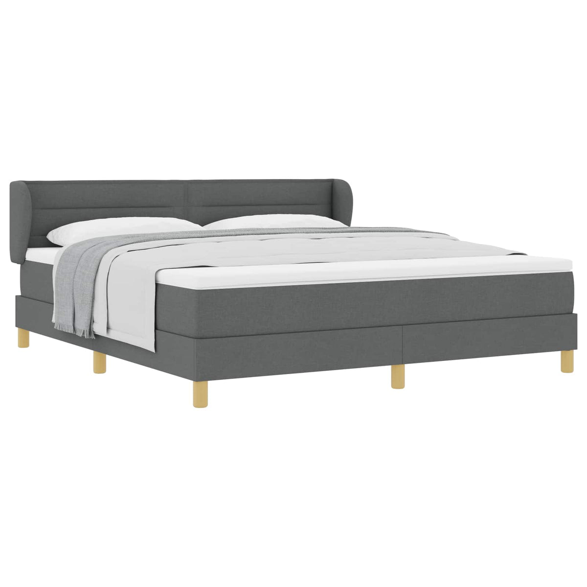 Boxspringbed met matras Donkergrijs 180 x 200 cm Stof is nu te koop bij PeponiXL, paradijselijk wonen!