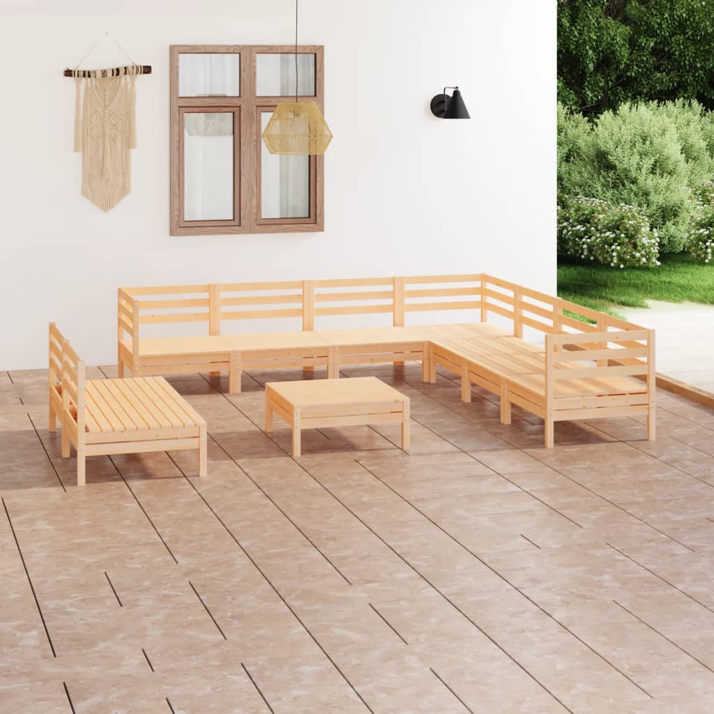 10-delige Loungeset massief grenenhout is nu te koop bij PeponiXL, paradijselijk wonen!