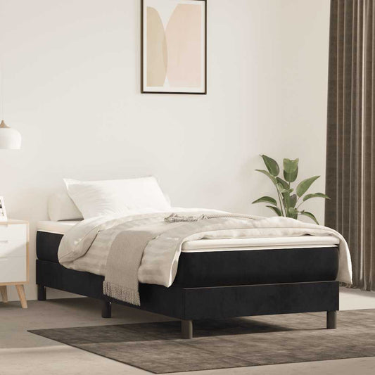 Pocketveringmatras medium 100x210x20 cm fluweel zwart is nu te koop bij PeponiXL, paradijselijk wonen!