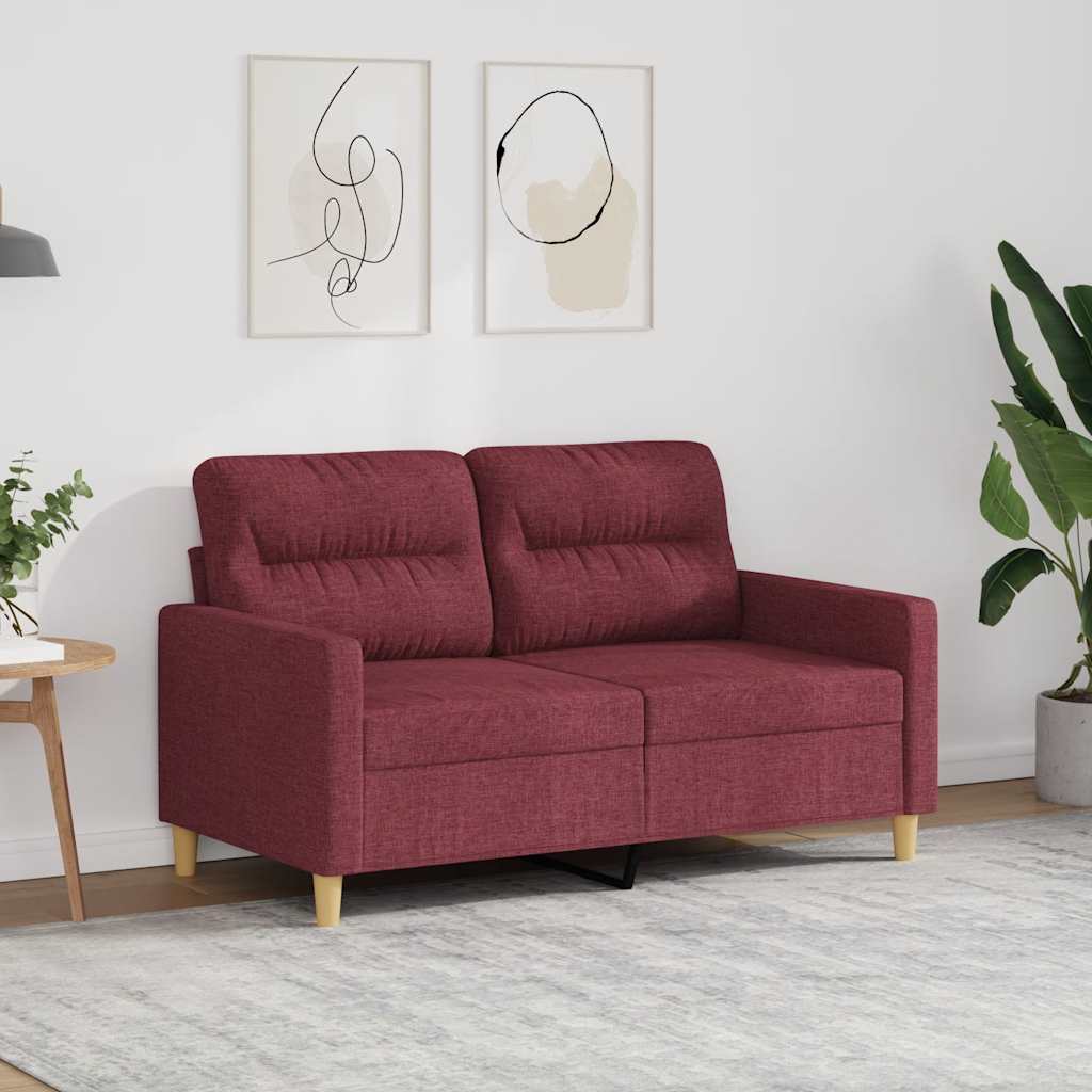 Tweezitsbank 120 cm stof wijnrood is nu te koop bij PeponiXL, paradijselijk wonen!