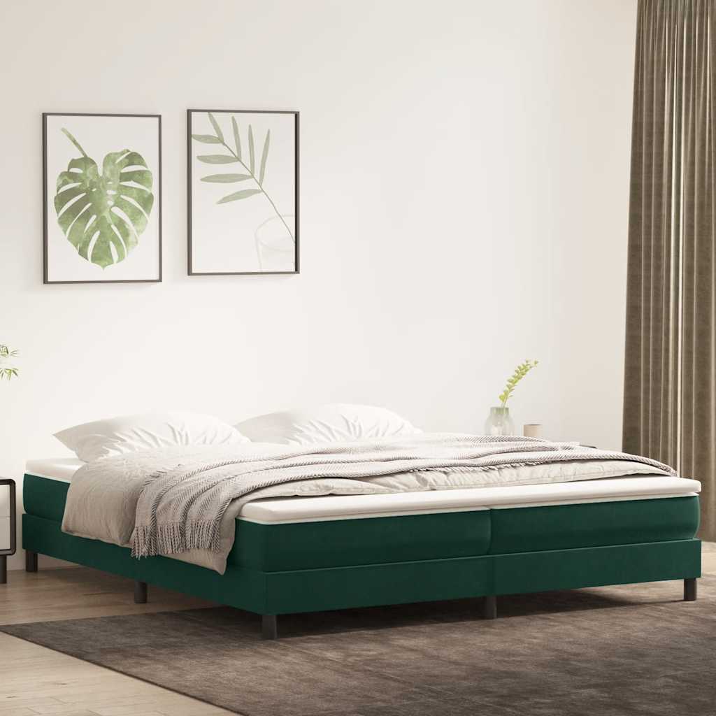 Boxspring met matras fluweel donkergroen 180x220 cm is nu te koop bij PeponiXL, paradijselijk wonen!