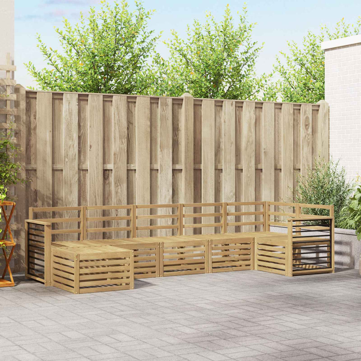 Buiten bankenset 7 pcs Wit is nu te koop bij PeponiXL, paradijselijk wonen!