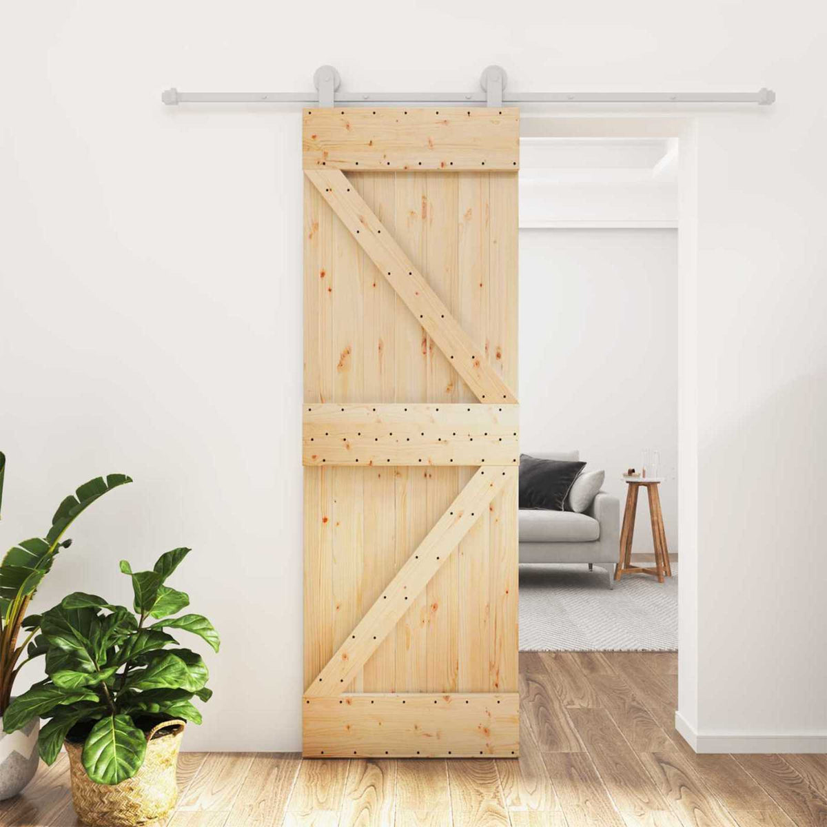 Schuifdeur Natuurlijk en Wit 70 x 210 cm Massief Grenenhout is nu te koop bij PeponiXL, paradijselijk wonen!