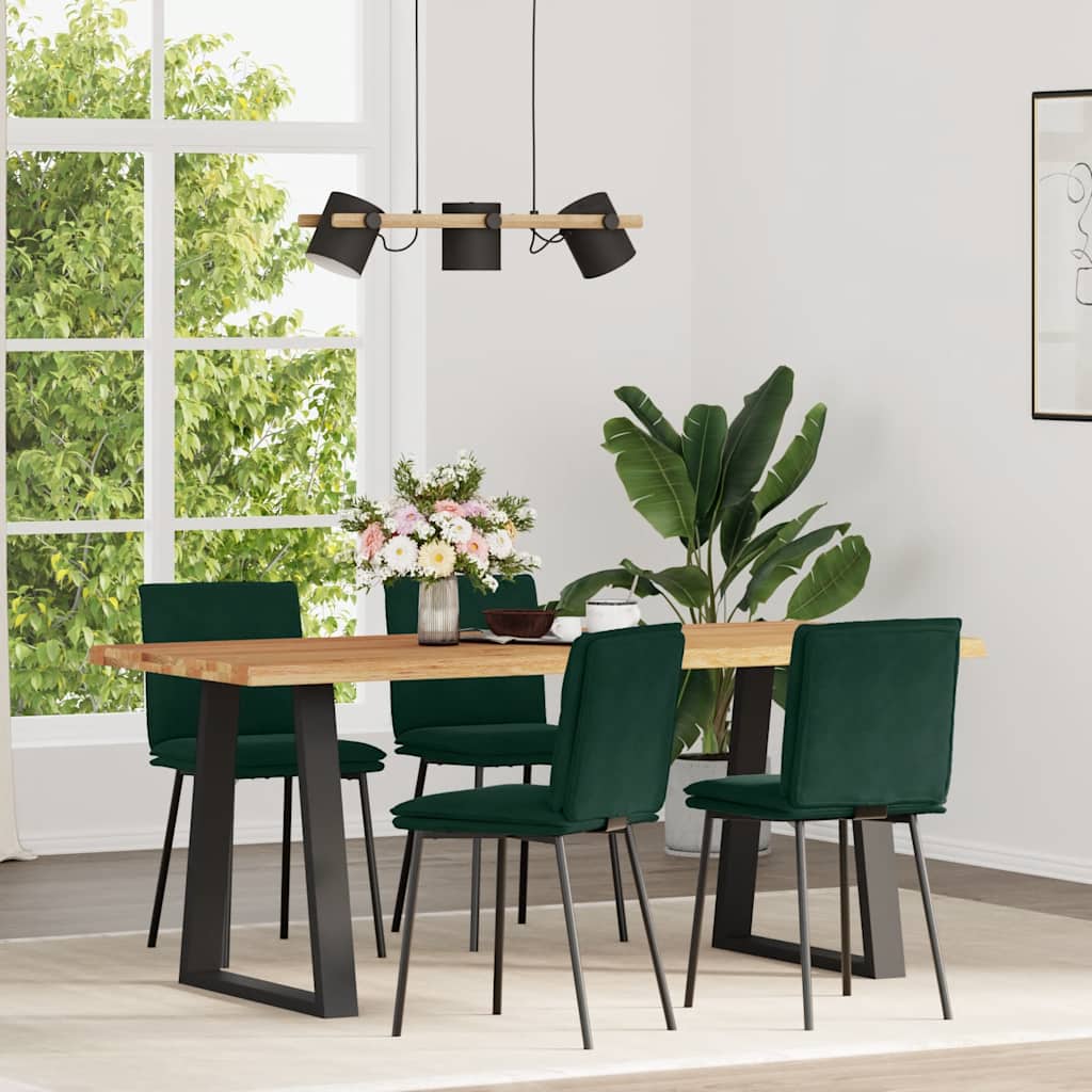 Eetkamerstoelen 4 st fluweel donkergroen is nu te koop bij PeponiXL, paradijselijk wonen!