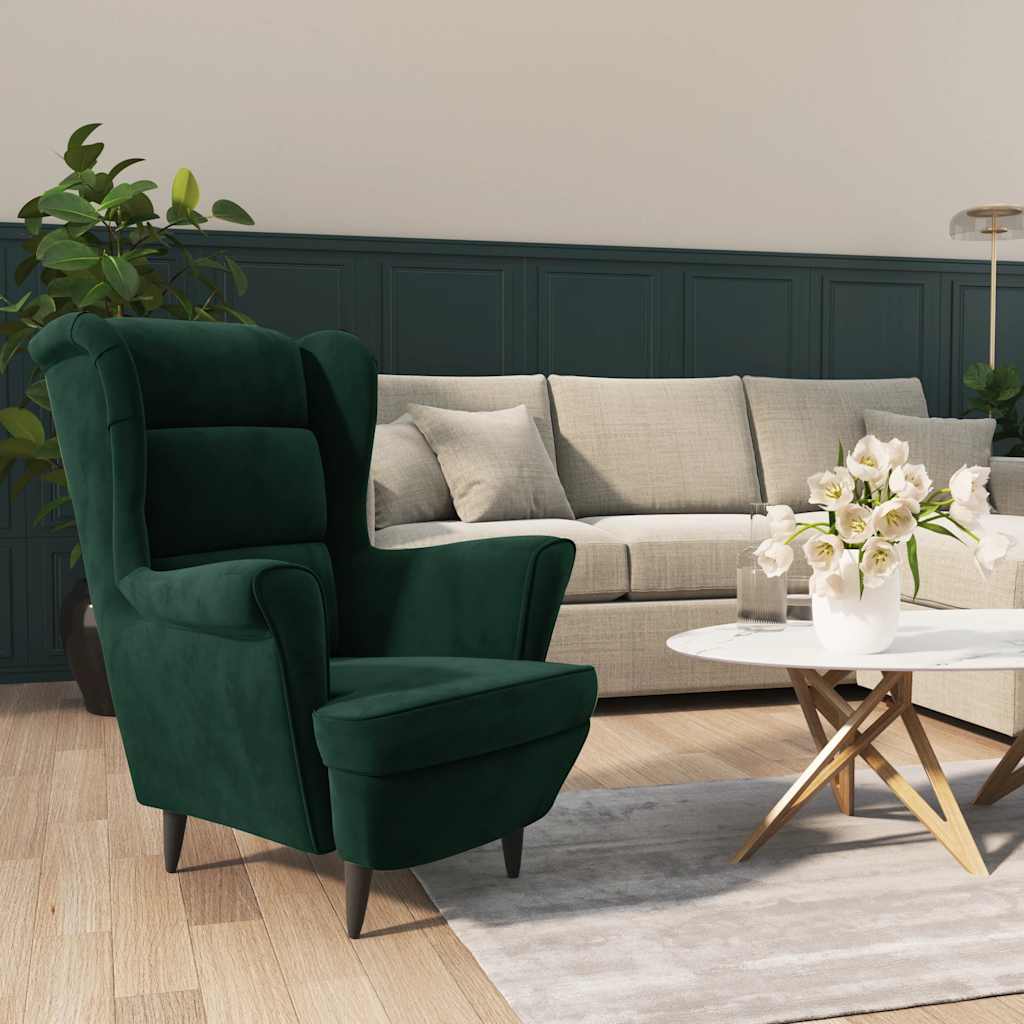 Fauteuil fluweel donkergroen is nu te koop bij PeponiXL, paradijselijk wonen!