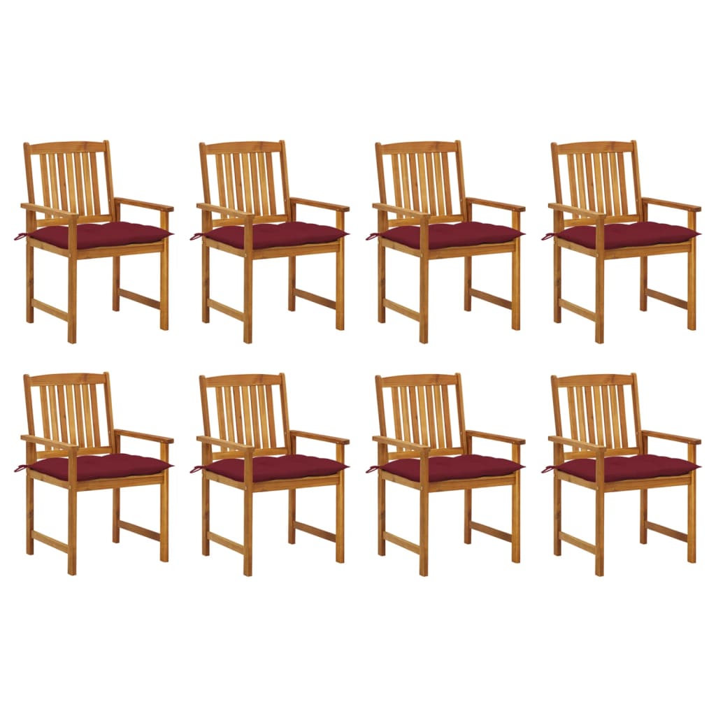 Tuinstoelen 8 st met kussens massief acaciahout is nu te koop bij PeponiXL, paradijselijk wonen!