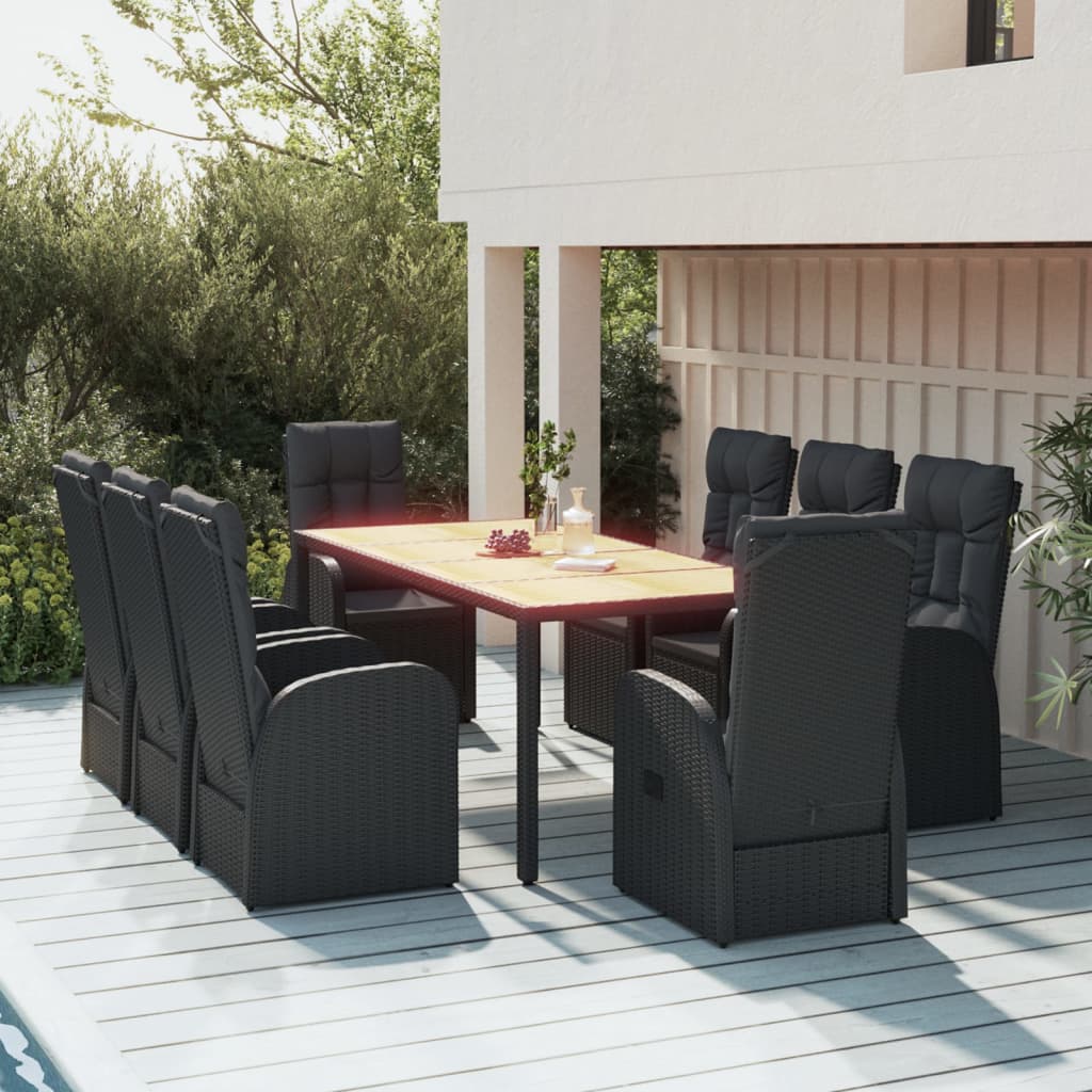 9-delige Tuinset poly rattan zwart is nu te koop bij PeponiXL, paradijselijk wonen!