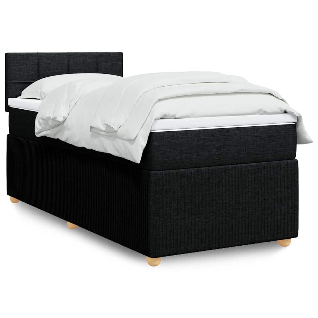 Boxspring met matras stof zwart 100x200 cm is nu te koop bij PeponiXL, paradijselijk wonen!