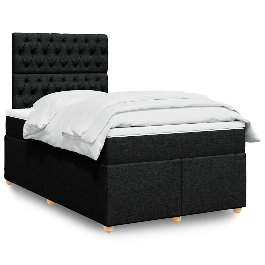 Boxspring met matras stof zwart 120x200 cm is nu te koop bij PeponiXL, paradijselijk wonen!