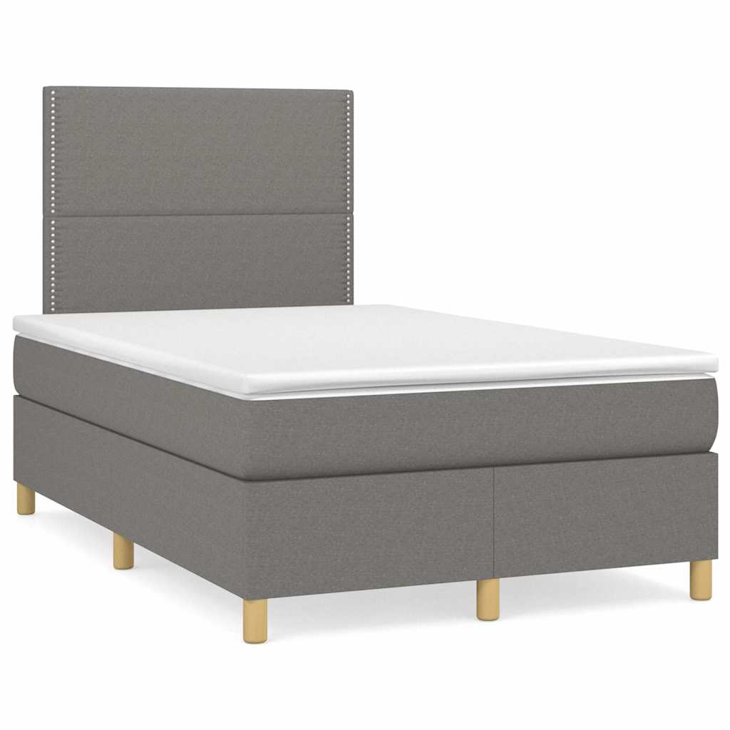 Boxspring met matras en LED stof donkergrijs 120x190 cm is nu te koop bij PeponiXL, paradijselijk wonen!