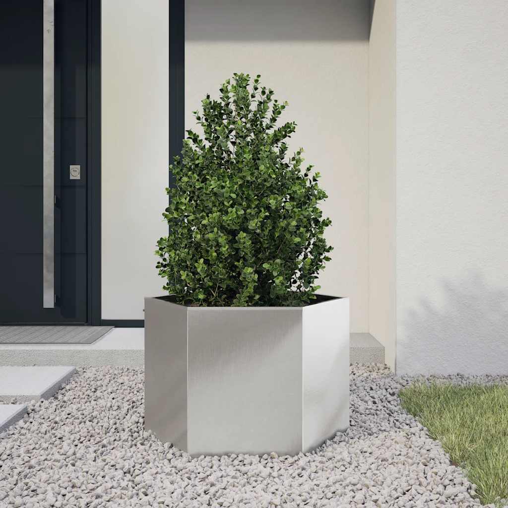 Plantenbak zeshoek 69x60x45 cm roestvrijstaal is nu te koop bij PeponiXL, paradijselijk wonen!