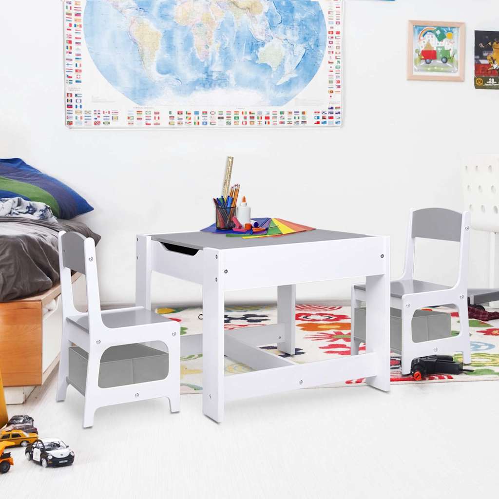 Kindertafel met 2 stoelen MDF wit is nu te koop bij PeponiXL, paradijselijk wonen!