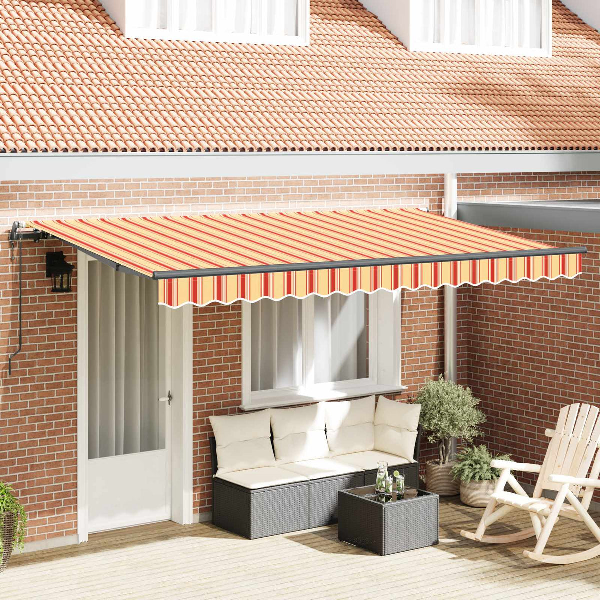 Uitschuifbare luifel Geel 400 x 200 cm Stof is nu te koop bij PeponiXL, paradijselijk wonen!