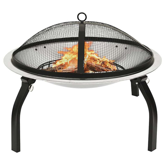 Vuurschaal en barbecue 2-in-1 met pook 56x56x49 cm rvs is nu te koop bij PeponiXL, paradijselijk wonen!