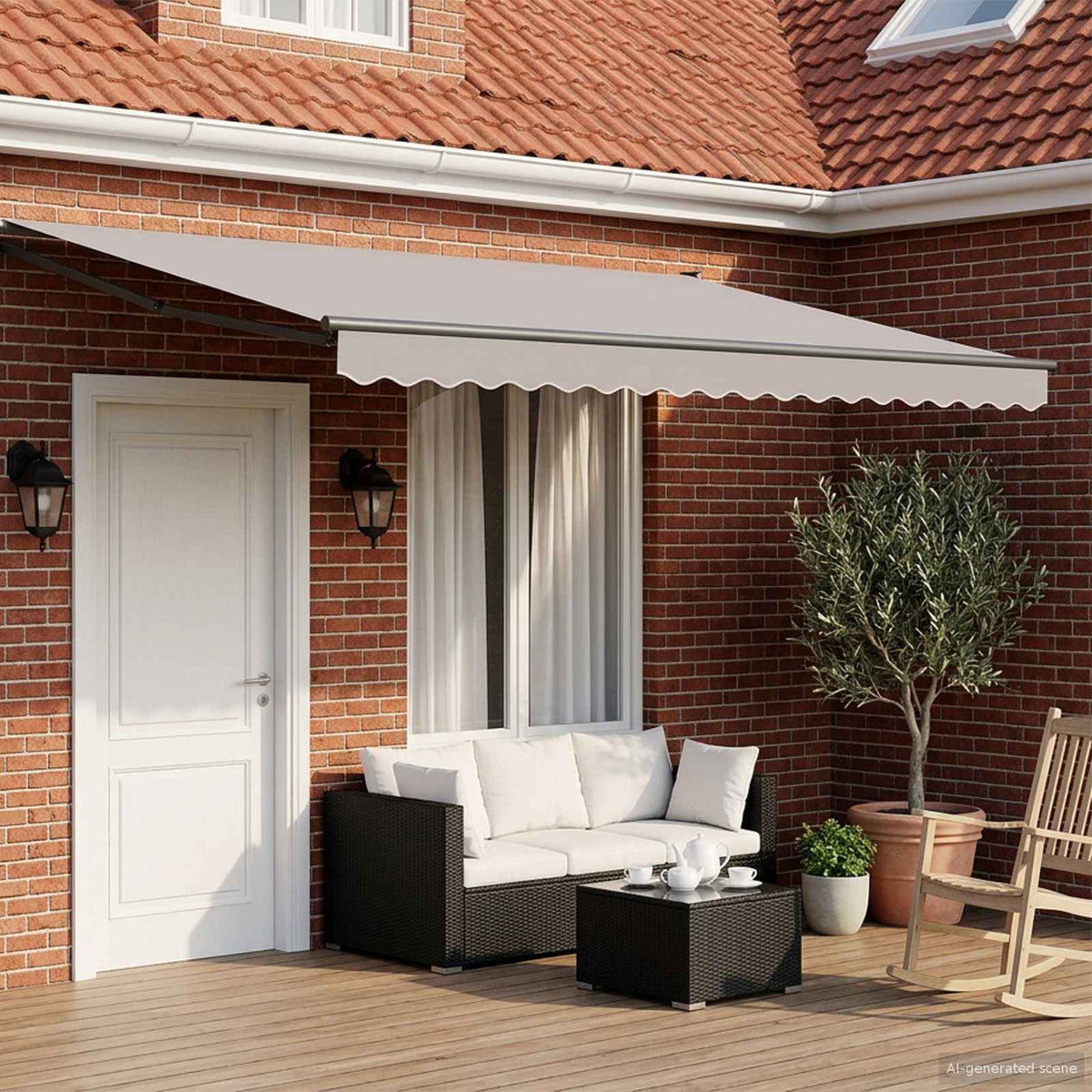 Elektrisch uitschuifbaar zonnescherm frame Antraciet 5 x 3 m is nu te koop bij PeponiXL, paradijselijk wonen!