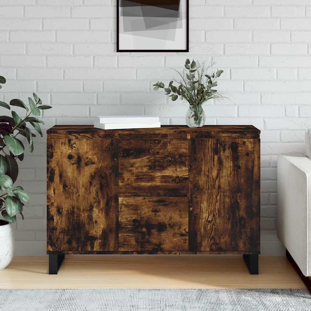 Dressoir 101,5x35x70 cm bewerkt hout gerookt eikenkleurig is nu te koop bij PeponiXL, paradijselijk wonen!